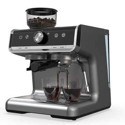 Acekool Semi-Automatic Espresso Machine Coffee Maker with Built-in Grinder & Milk Steamer