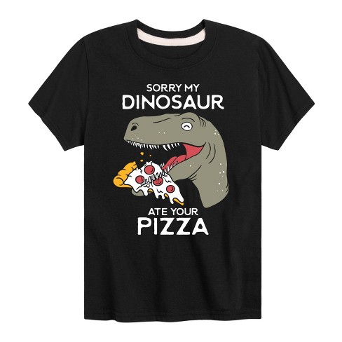 Boys' - Instant Message - Sorry My Dinosaur Ate Your Pizz Short Sleeve Graphic T-Shirt - image 1 of 4