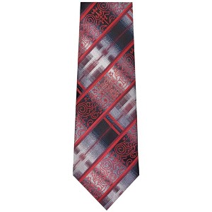 TheDapperTie Men's Burgundy And Black Plaid Necktie with Hanky - 1 of 3