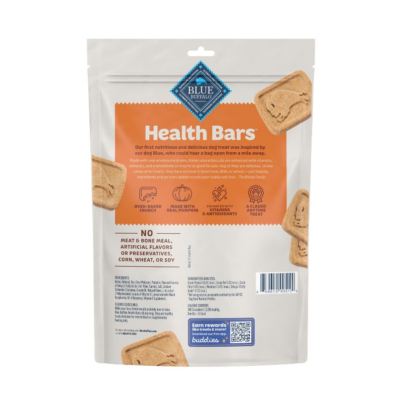 Blue Buffalo Health Bars Natural Crunchy Dog Treats Biscuits Pumpkin &#38; Cinnamon Flavor - 16oz, 3 of 6
