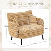 Oversized Boucle Striped Accent Chair, Upholstered Armchair with Side Storage Pocket and Wood Legs, Lounge Chair for Living Room-Koiai - 4 of 4