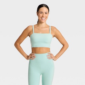 Women's Everyday Soft Light Support Velour Piped Sports Bra - All In Motion™ - 1 of 4