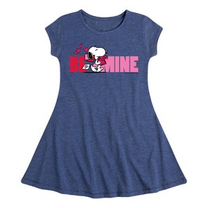 Girls' - Peanuts - Be Mine Fit & Flair Cap Sleeve Dress - 1 of 3