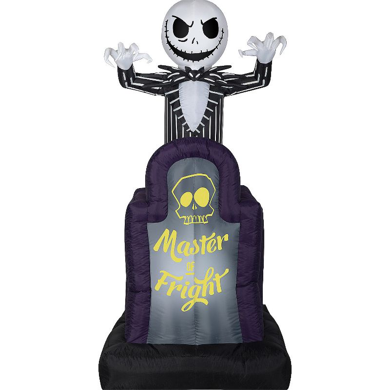 Gemmy Inflatable Nightmare Before Christmas Master of Fright Jack Skellington LED Lighted Yard Decoration - 42 in - Black, 1 of 2