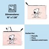 Yoobi Peanuts Single Zip Pencil Pouch Pink Snoopy Dance, School Supplies - 3 of 4