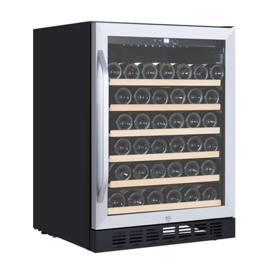 24'' Wine Cooler Refrigerator - 46 Bottle Capacity, Stable Temperature Control, Digital Control Panel