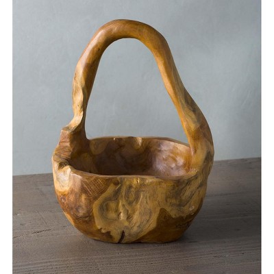 VivaTerra Large Teak Root of the Earth Handcrafted Basket