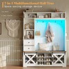 AMERLIFE 7-in-1 Farmhouse Hall Tree with Bench and Shoe Cabinet, LED Entryway Organizer with Drawers - 3 of 4