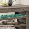60" Counter Height Dining Table for 4, Farmhouse Rectangular Tall Bar Height Kitchen Dining Table with Deepened Wine Rack & Shelves for Kitchen, Bar - 4 of 4