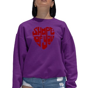 LA Pop Art Women's Word Art Crewneck Sweatshirt - Shape of You - 1 of 4