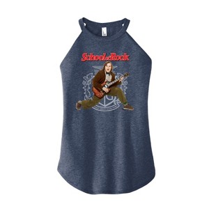 Women's - School of Rock - Dewey Finn Playing the Guitar Graphic High Neck Tank - 1 of 3