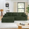 112.6" Modern Corduroy L-Shape Modular Floor Sectional Sofa with Left Arm Chaise Lounge, Convertible into a Queen Bed - 4 of 4