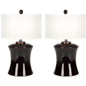 Gary Ceramic Table Lamp (Set of 2) - LIT4065 - Black - Safavieh - 1 of 3