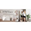 NicBex 360°Rotating Full Length Mirror, Solid Wood Floor Mirrors with Hook & Storage Rack for Bedroom Living Room Cloakroom, Walnut - 3 of 4