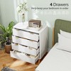 Yukimo 27.6" White 4-Drawer Dresser, Fluted Chest of Drawers with Gold Finger Pulls and Wood Legs for Bedroom - 4 of 4