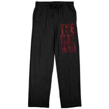 The Batman Movie Superhero In Red Letters Men's Black Sleep Pajama Pants