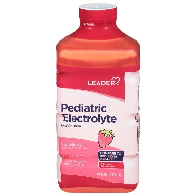 Leader Pediatric Electrolyte Oral Maintenance Solution Strawberry Flavor 33.8 Oz