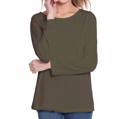 Women's Long Sleeve Scoop Neck Top - Multiples
