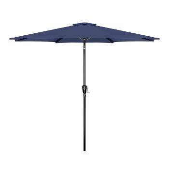 Wellfor 9' Octagon Outdoor Patio Market Umbrella Navy Blue