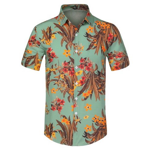 Lars Amadeus Men's Summer Floral Shirt Button Down Short Sleeves Beach Hawaiian  Shirts : Target