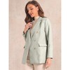 Allegra K Women's Single Button Long Sleeve Lapel Collar Blazer - 4 of 4