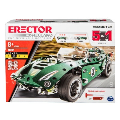Erector by Meccano Roadster 5-in-1 Building Kit - STEM Engineering Education Toy