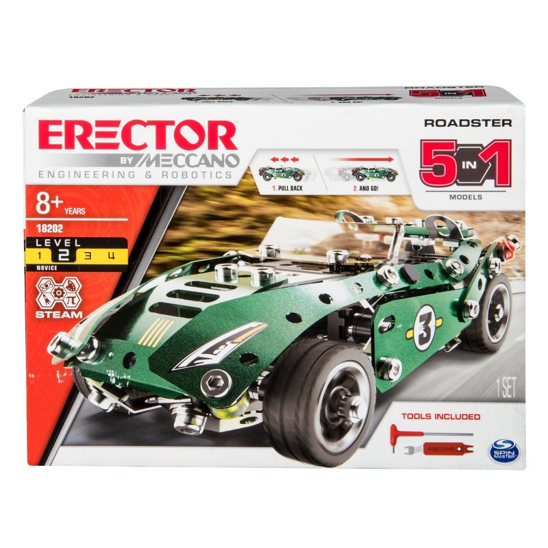 Erector by Meccano Roadster 5-in-1 Building Kit - STEM Engineering Education Toy, 1 of 12