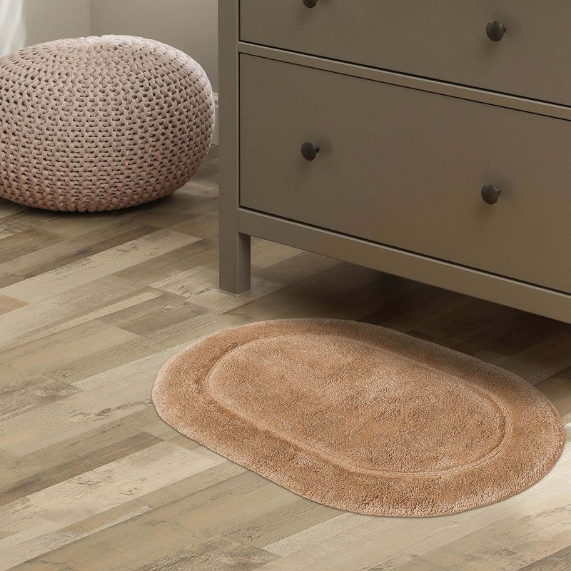 Non-Slip Machine Washable Solid Cotton 2 Piece Bathroom Rug Set by Blue Nile Mills, 4 of 8