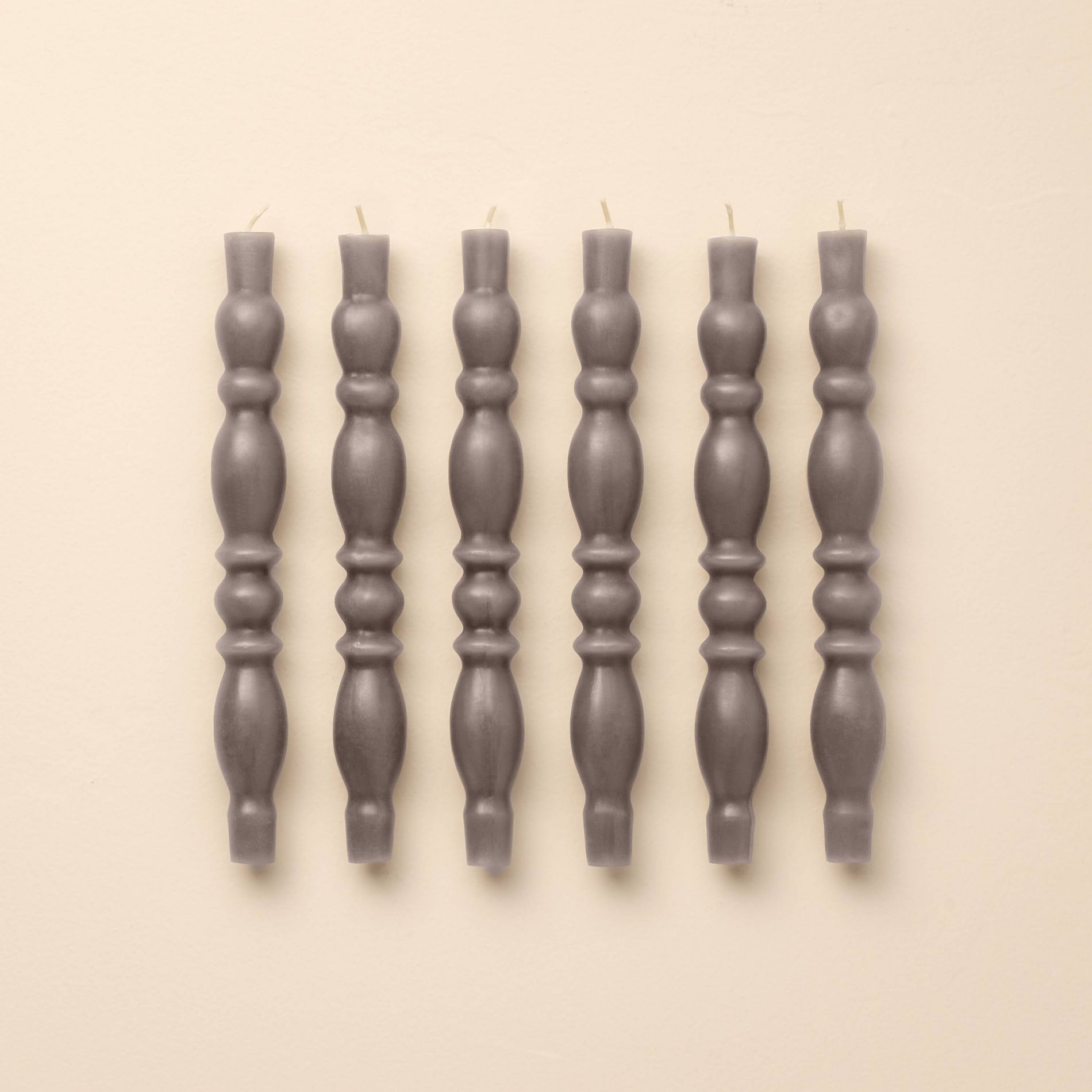 6pk 10" Spindle Taper Candles Gray - Hearth & Hand™ with Magnolia