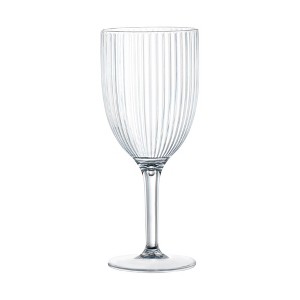 Smarty Had A Party 12 oz. Clear Stripe Round Plastic Wine Flutes - 48 pcs - 1 of 4