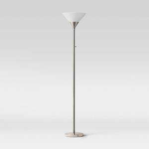 Torchiere Floor Lamp with Glass Shade - Threshold™ - 1 of 4