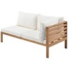 Nestfair Exotic Wood Structure Outdoor Sectional Sofa Set with Cushions Beige - 4 of 4