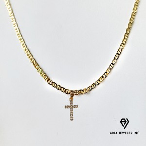 Aria Jeweler Chain with Simple Diamond Cross - 1 of 4