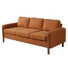 Homy Casa 83.86" Three-Seat Sofa with Curved Armrests & Integrated Wood Legs, Teddy Upholstery - 2 of 4
