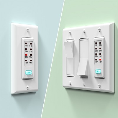 White In-Wall Programmable Countdown Timer Switch with LED Indicator