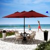 Maggift Patio Umbrella, Large Outdoor Double-Headed Umbrella, With Crank Handle, Powerful UV Protective for Pool, Lawn, Red, 181.1"*106.2"*94.5" - 2 of 4