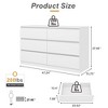 Resenkos Modern Mid Century 6 Drawer Wide Dressers Chests for Bedroom, Chest of Drawer Organizer Grey - 3 of 4