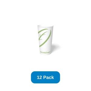 ecotainer 22 oz Compostable Cold Cup SFI Paper Cup PLA Lined Made in USA - Pack of 12 - 1 of 3