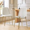 Modern Design Armless Dining Chair Set Of 4 With Gold Metal Legs,Linen Dining Chair for Dining Room,Kitchen Chair,Farmhouse-Tanpinhause - 3 of 4