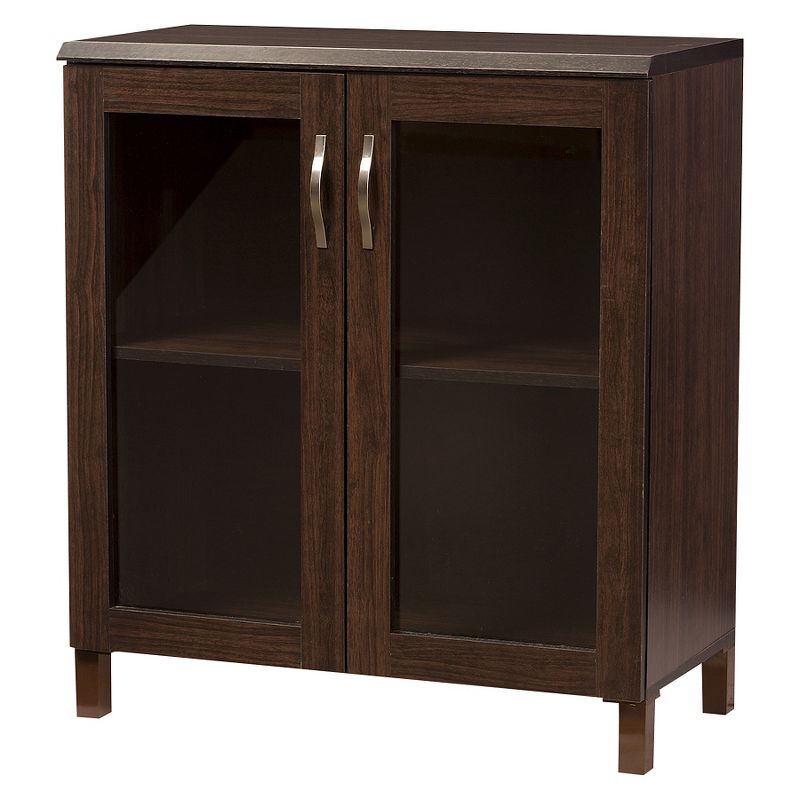 Sintra Modern and Contemporary Sideboard Storage Cabinet with Glass Doors - Dark Brown - Baxton Studio, 1 of 6