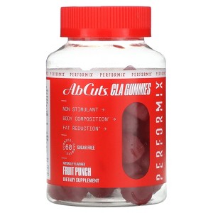 PERFORMIX AbCuts CLA Gummies - 60 Gummies, Fruit Punch - Non-Stimulant, Body Composition and Fat Reduction - Contains Omega 3, Flaxseed Oil & Vitamin - 1 of 2