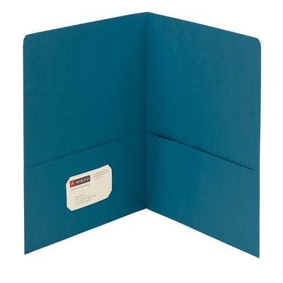 Smead Two-pocket Heavyweight Folder, Letter Size, Teal, 25 Per Box 