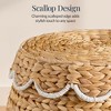 Best Choice Products Scalloped Water Hyacinth Storage Tote Basketwith Lid - Natural with White Trim - 4 of 4