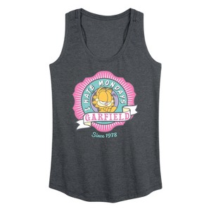Women's - Garfield - I Hate Mondays Badge Graphic Racerback Tank - 1 of 4
