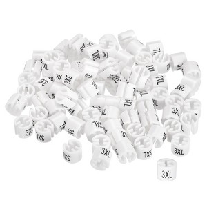 Unique Bargains Plastic Fit 0.14 Inch Rod Round Clothes Hanger Marker Size Tag 100 Pcs - 1 of 4