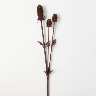 39"H Sullivans Natural Burgundy Thistle Spray, Purple