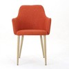 Set of 2 Mid-Century Modern Fabric Dining Chairs, Accent Side Chair, Leisure Chairs with Wood-Finish Metal Legs, Christopher Knight Home Armchair - 3 of 4