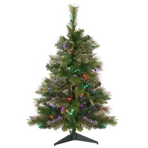 Northlight 3' Pre-Lit Kingston Cashmere Pine Full Artificial Christmas Tree, Multi LED Lights - 1 of 4