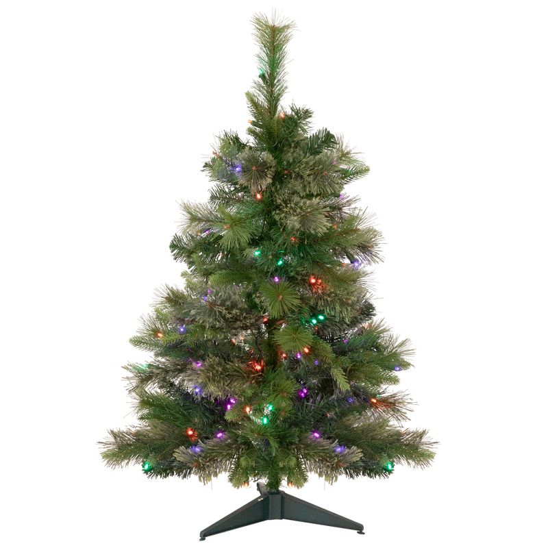 Northlight 3' Pre-Lit Kingston Cashmere Pine Full Artificial Christmas Tree, Multi LED Lights, 1 of 9