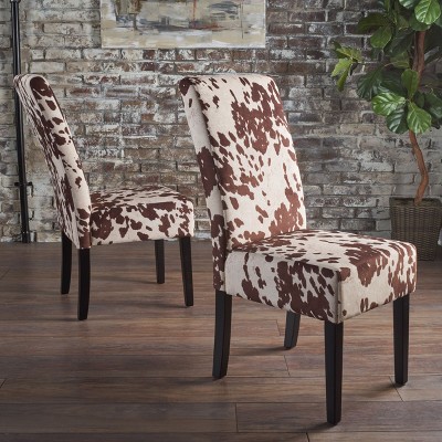 NicBex Set of 2 Modern PU Leather Dining Chairs, Minimalist Rubberwood Legs Design, Upholstered Kitchen Side Chairs